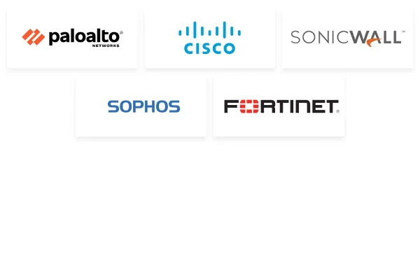 Logos of paloalto cisco sonicwall sophos fortinet